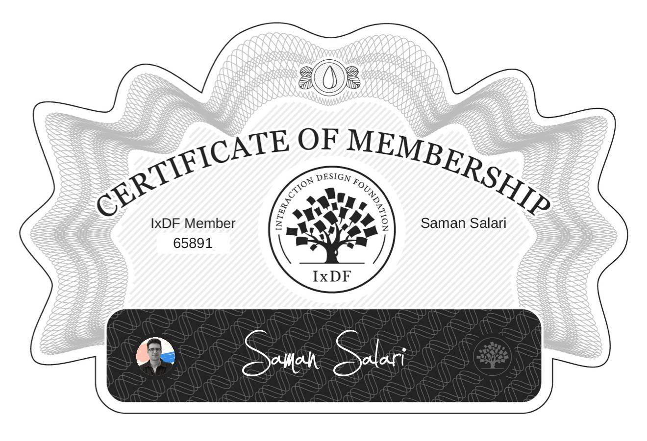 Certificate of Membership – Saman Salari