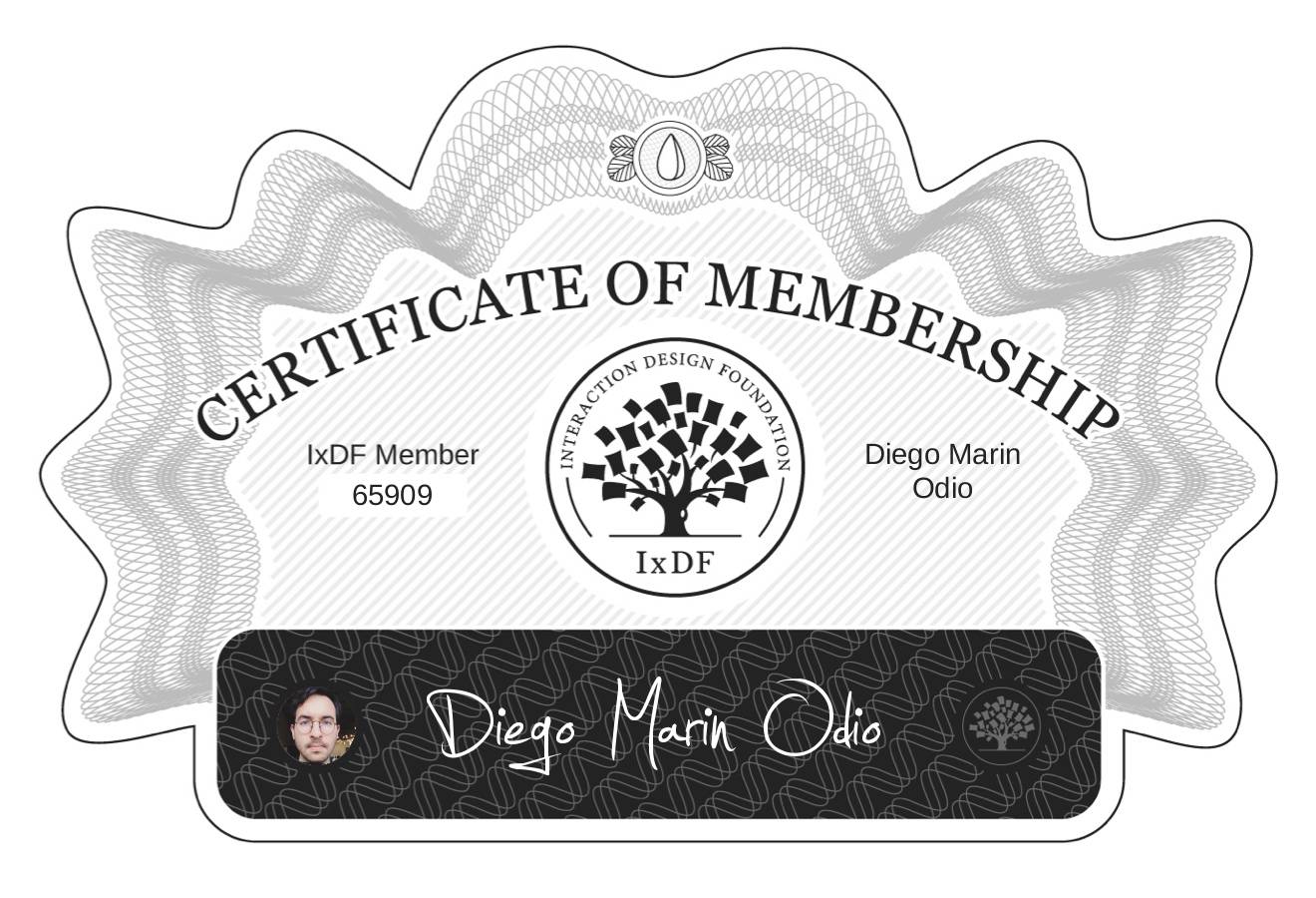Certificate of Membership – Diego Marín Odio