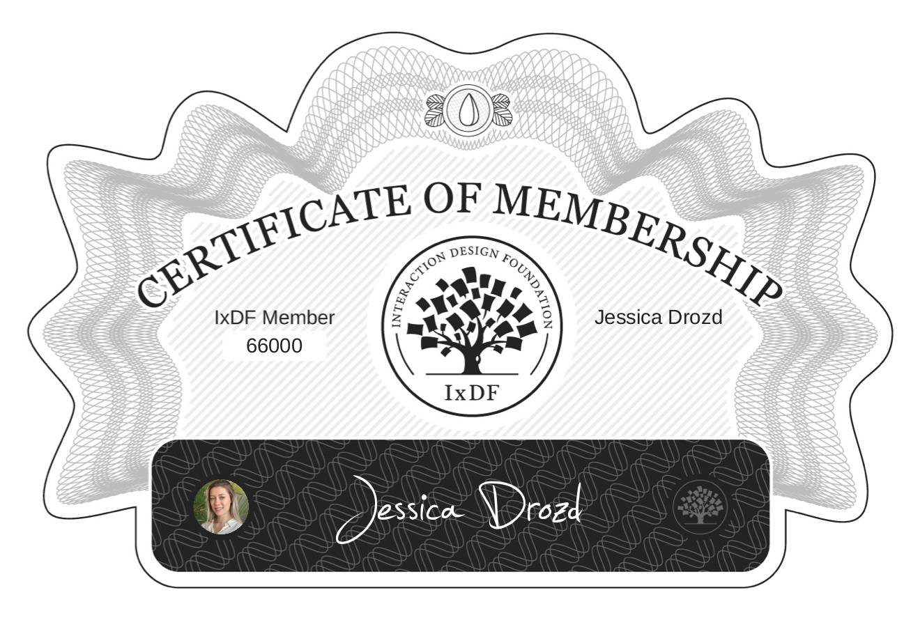 Certificate of Membership – Jessica Drozd