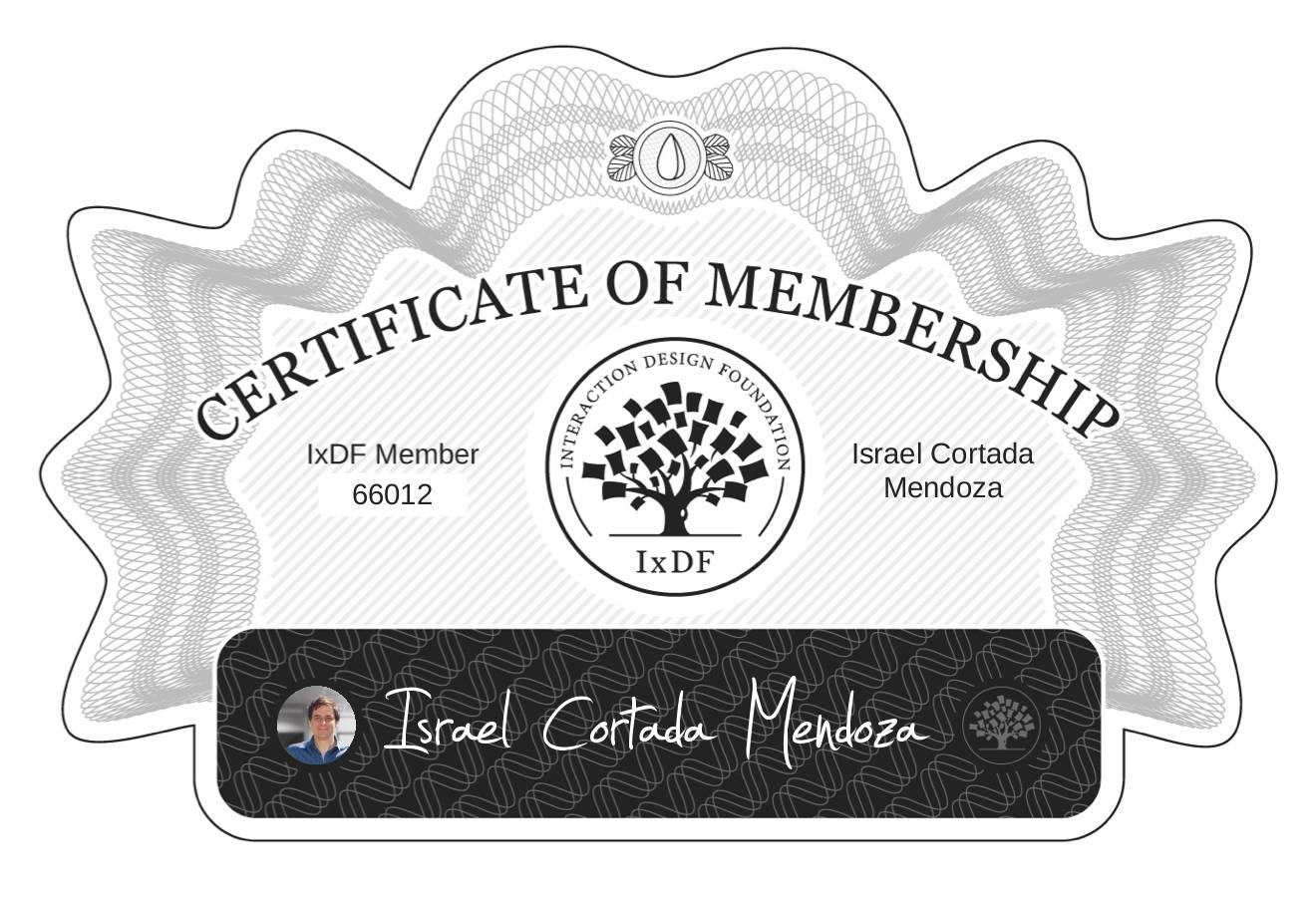 Certificate of Membership – Israel Cortada Mendoza