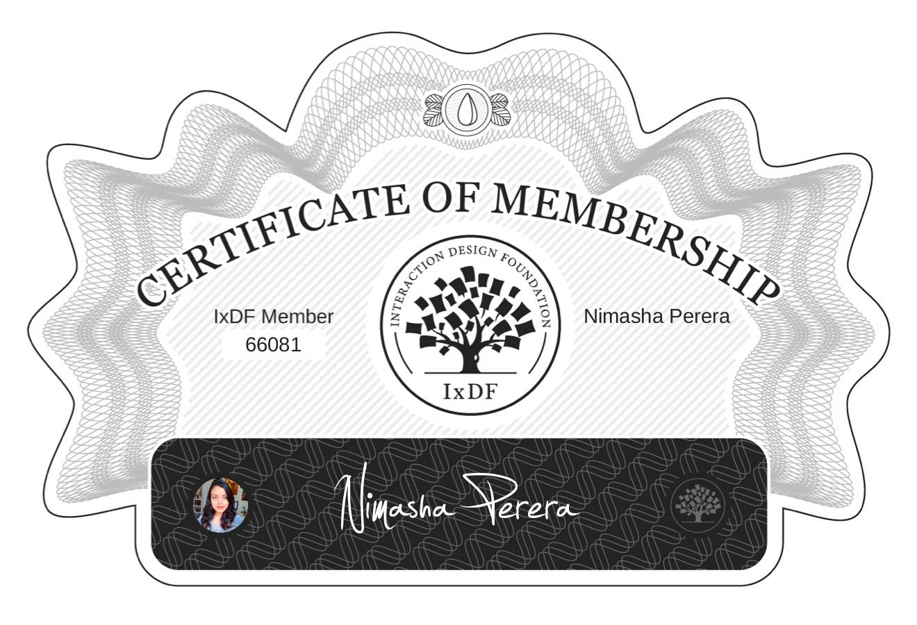 Certificate of Membership – Nimasha Perera