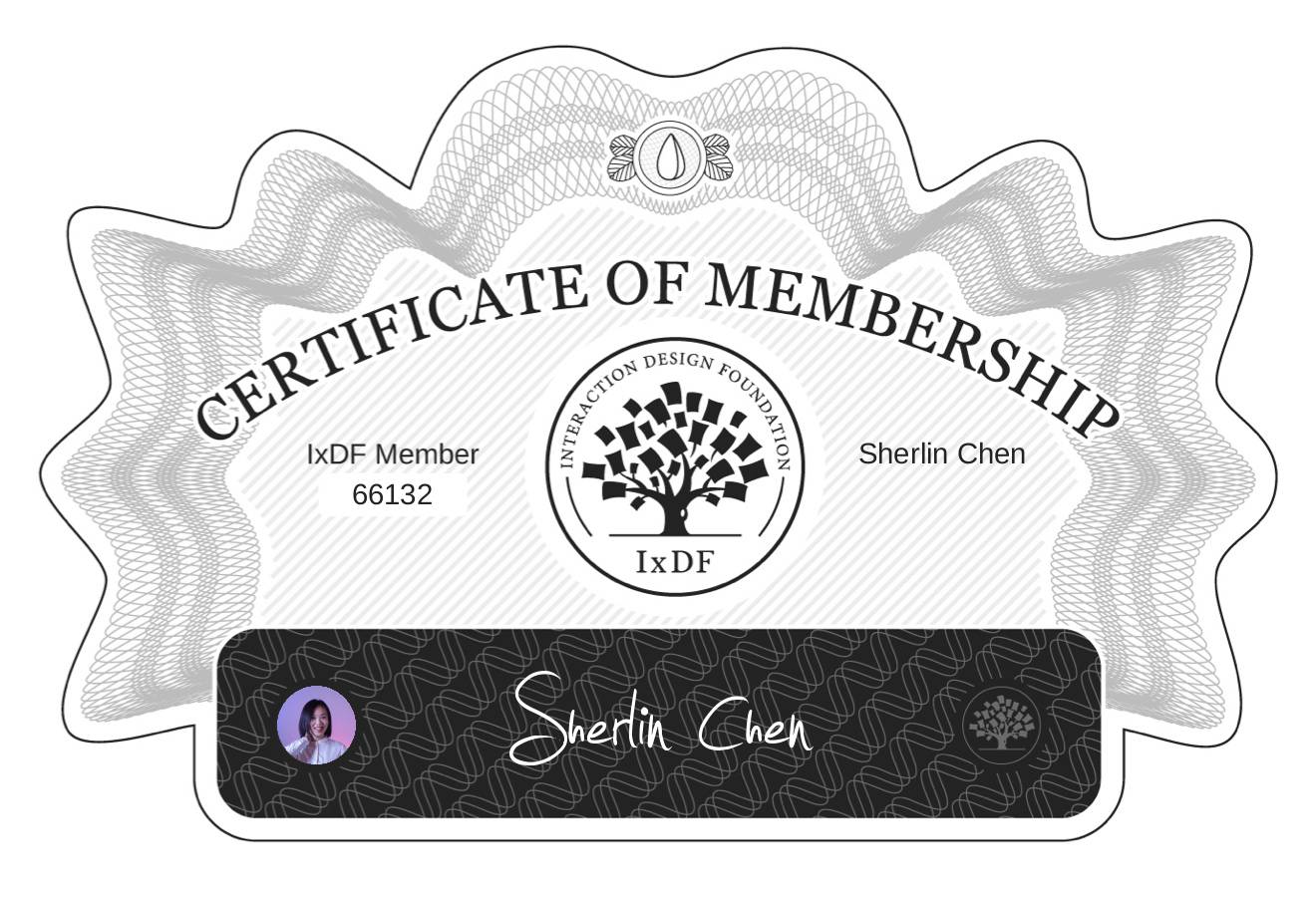 Certificate of Membership – Sherlin Chen