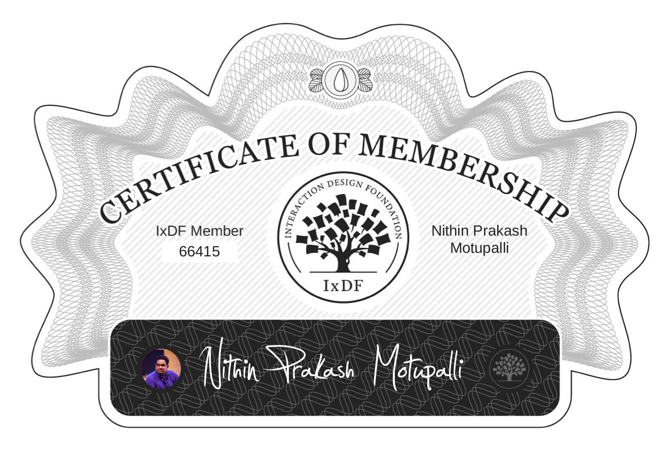 Certificate of Membership – Nithin Prakash Motupalli