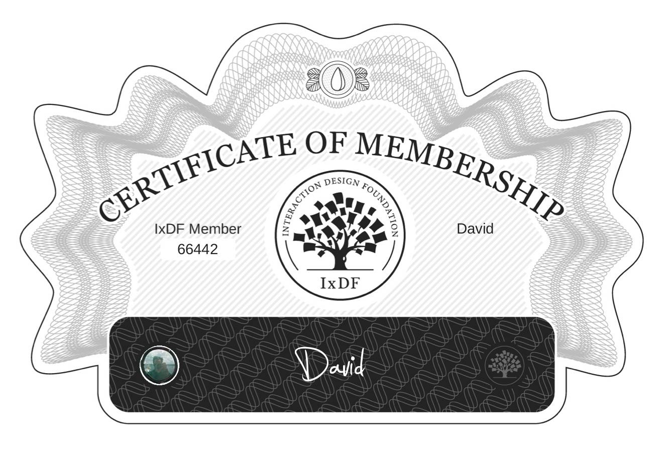 Certificate of Membership – David