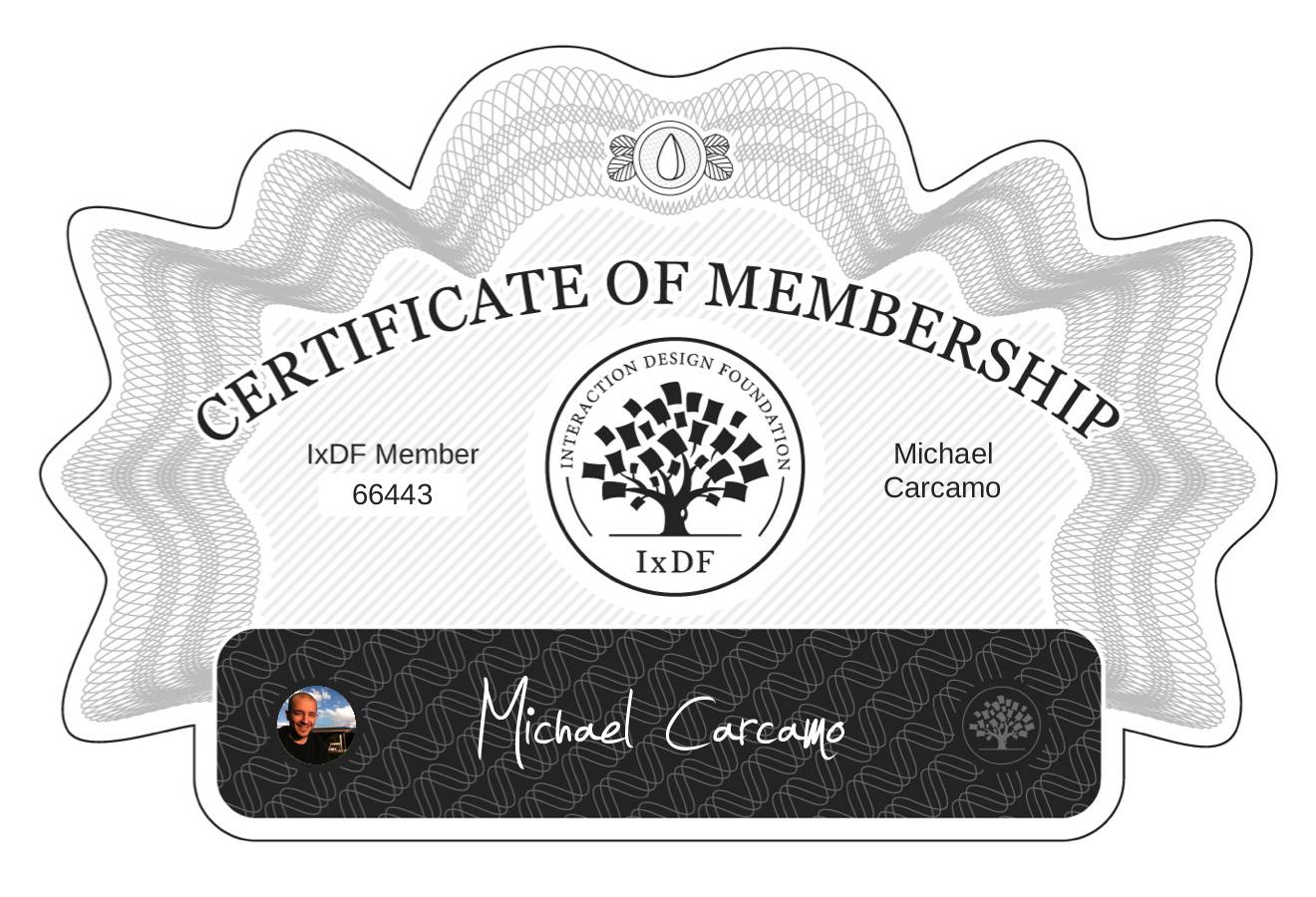 Certificate of Membership – Michael Carcamo