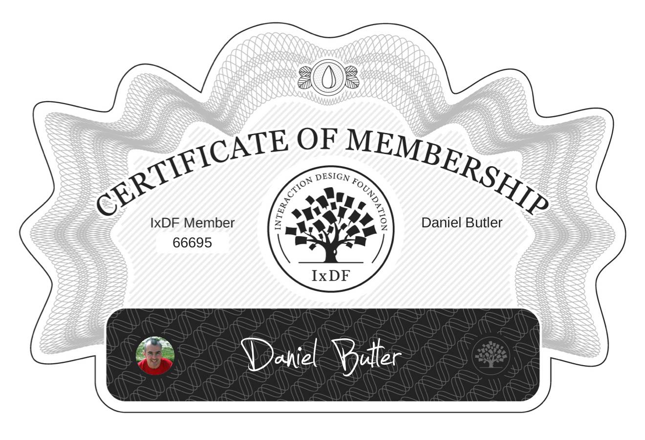 Certificate of Membership – Daniel Butler