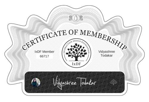 Certificate of Membership – Vidyashree Todakar