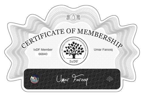 Certificate of Membership – Umar Farooq