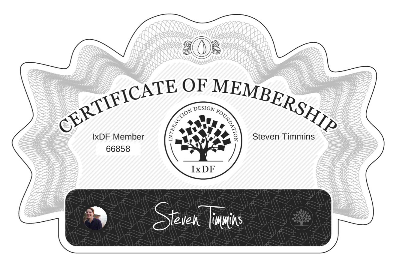 Certificate of Membership – Steven Timmins