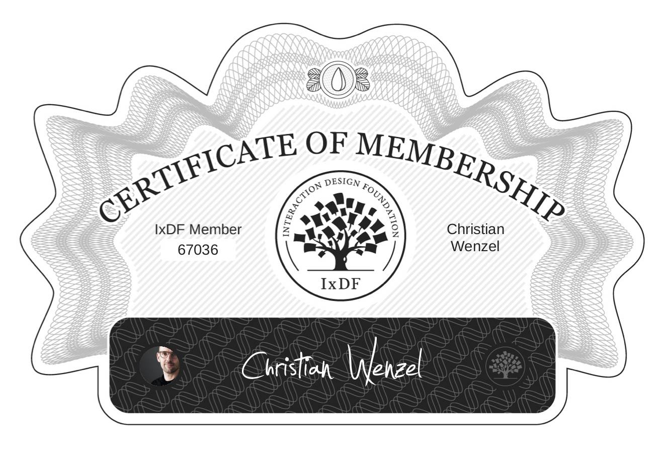 Certificate of Membership – Christian Wenzel