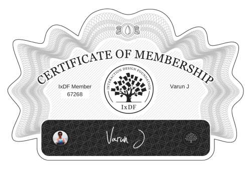 Certificate of Membership – Varun J