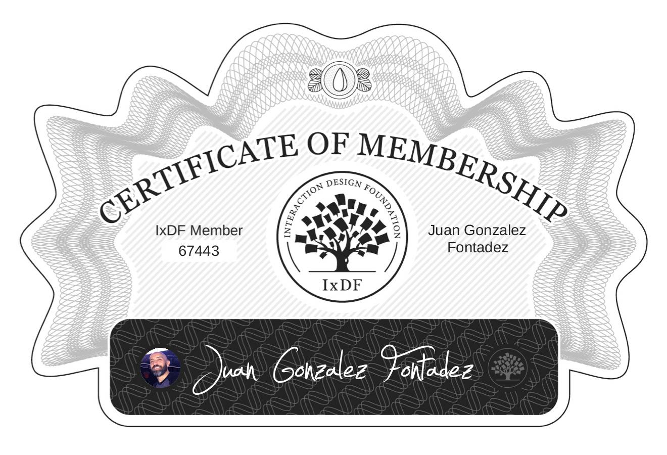 Certificate of Membership – Juan González Fontádez