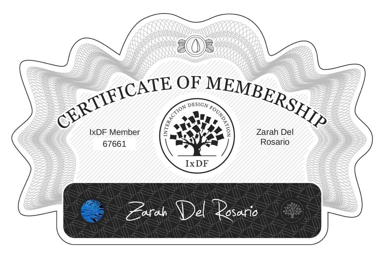 Certificate of Membership – Zarah Del Rosario