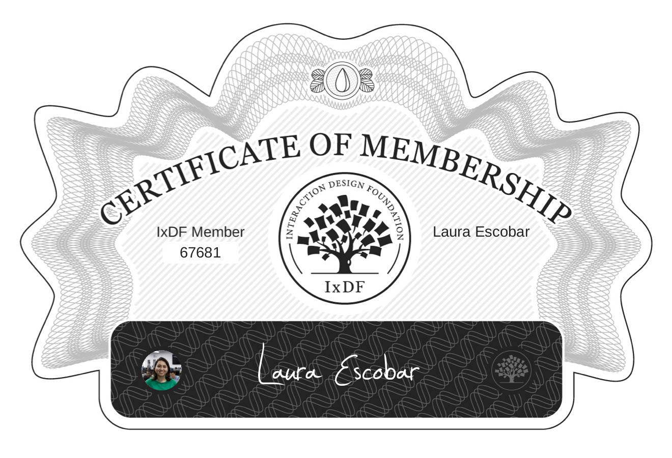 Certificate of Membership – Laura Escobar