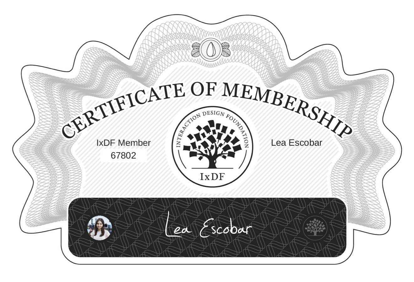 Certificate of Membership – Lea Escobar