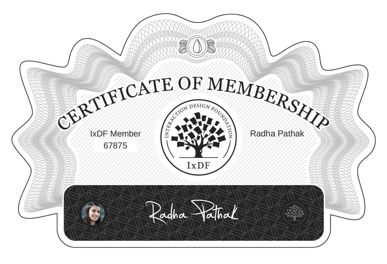 Certificate of Membership – Radha Pathak