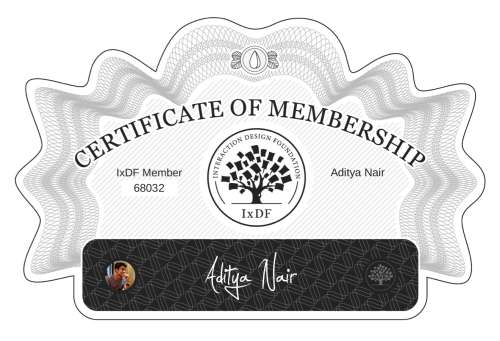 Certificate of Membership – Aditya Nair