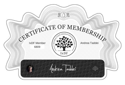 Certificate of Membership – Andrea Taddei