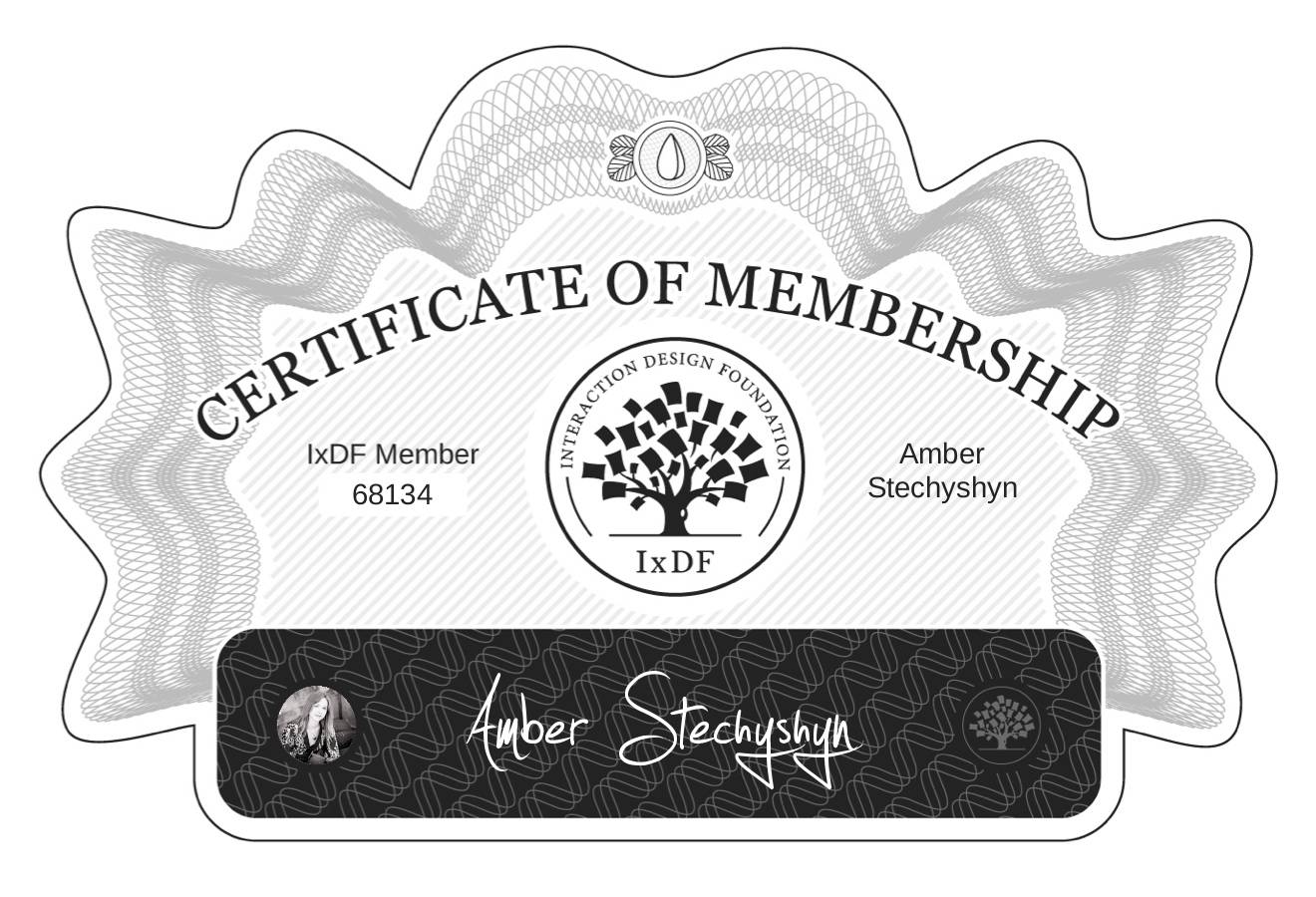 Certificate of Membership – Amber Stechyshyn