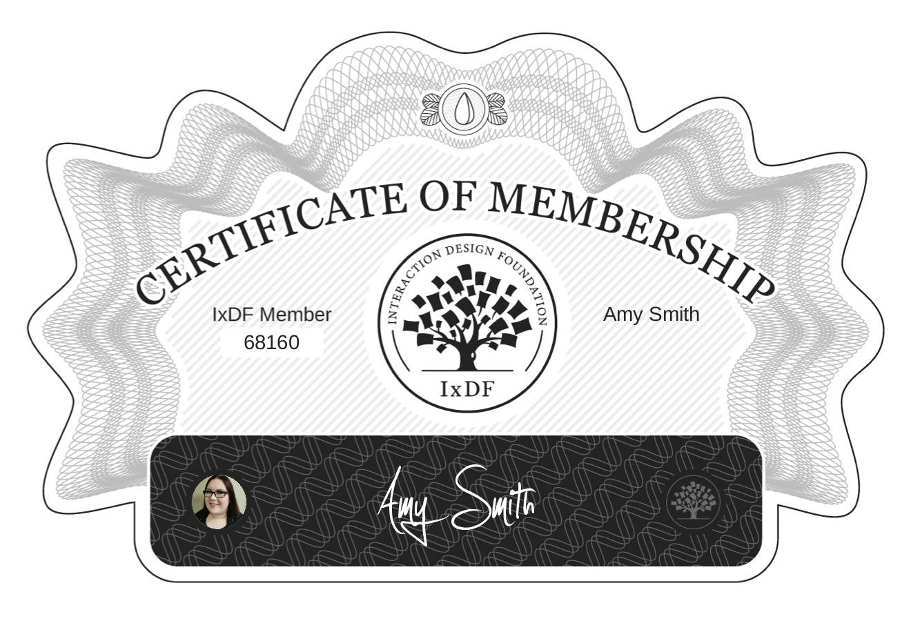 Certificate of Membership – Amy Smith