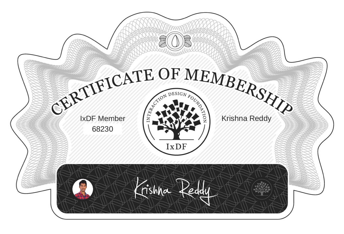 Certificate of Membership – Krishna Reddy