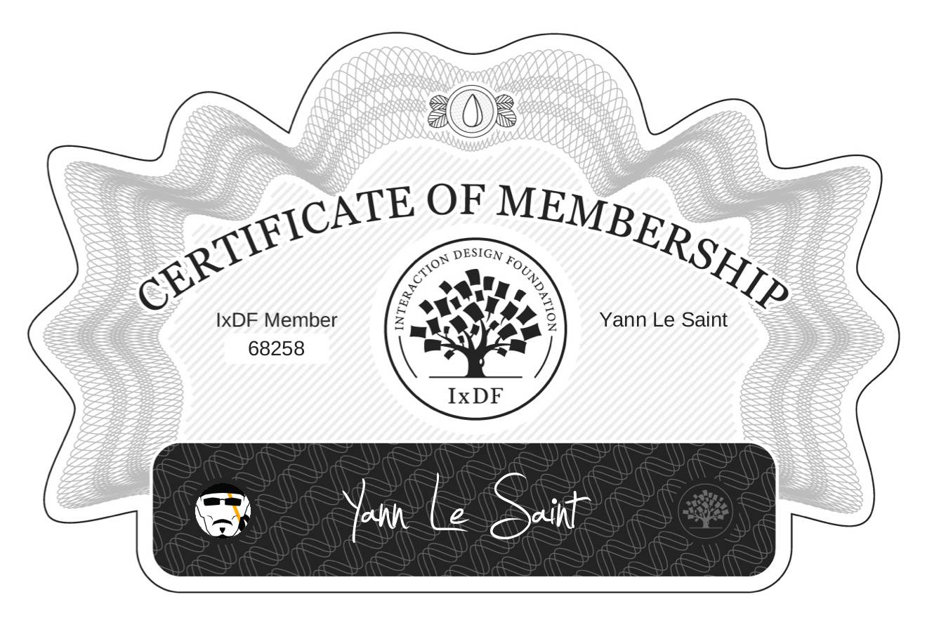 Certificate of Membership – Yann Le Saint