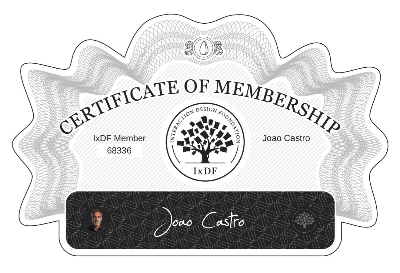 Certificate of Membership – Joao Castro