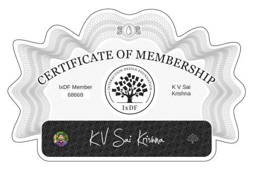 Certificate of Membership – K V Sai Krishna