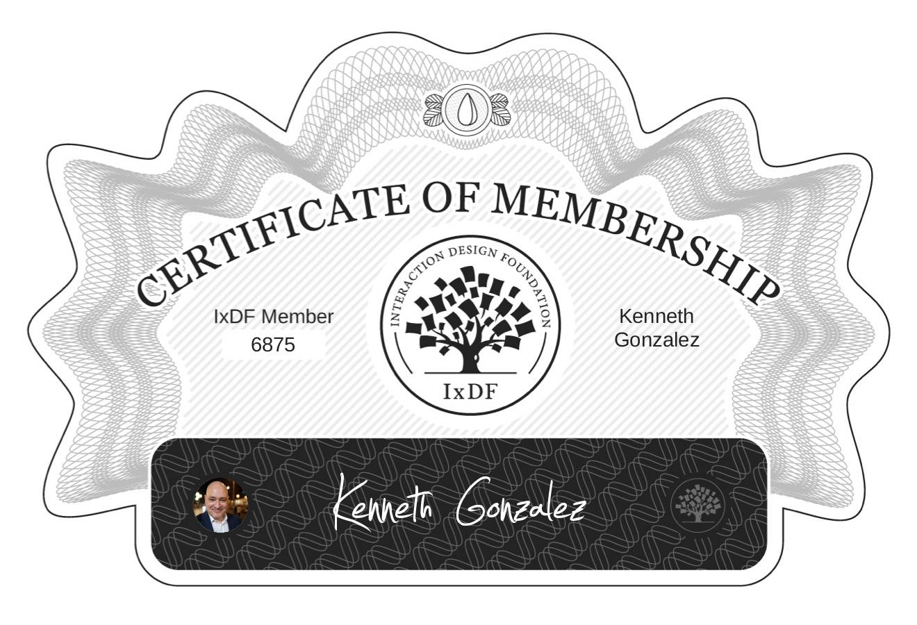 Certificate of Membership – Kenneth Gonzalez