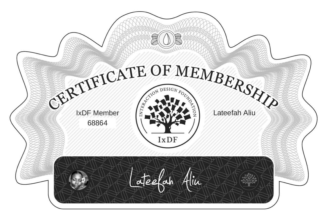 Certificate of Membership – Lateefah Aliu