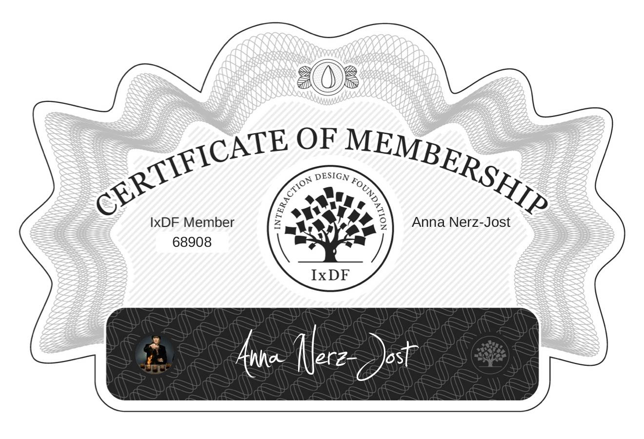 Certificate of Membership – Anna Nerz-Jost