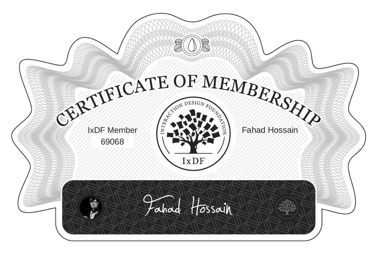 Certificate of Membership – Fahad Hossain