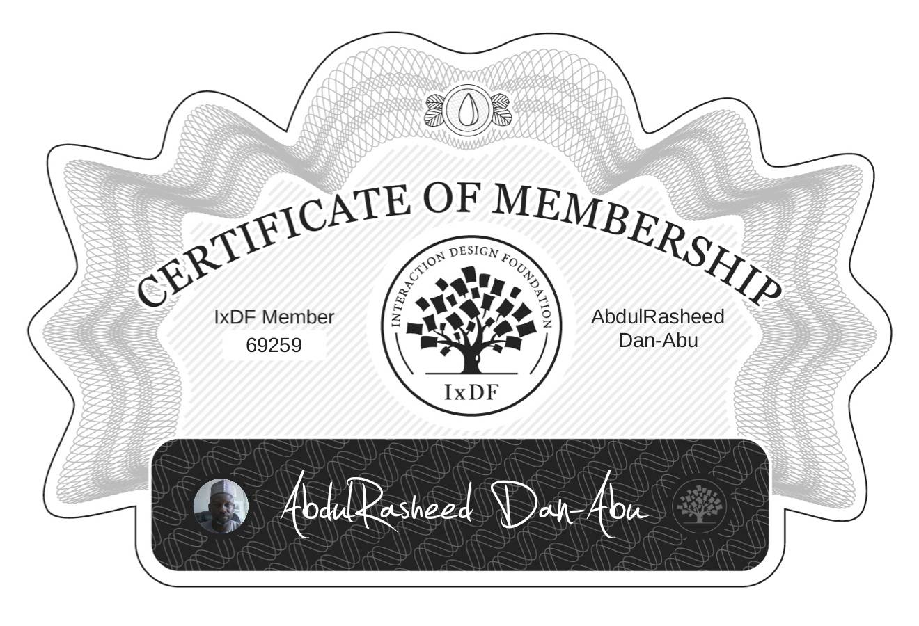 Certificate of Membership – AbdulRasheed Dan-Abu