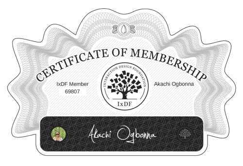 Certificate of Membership – Akachi Ogbonna