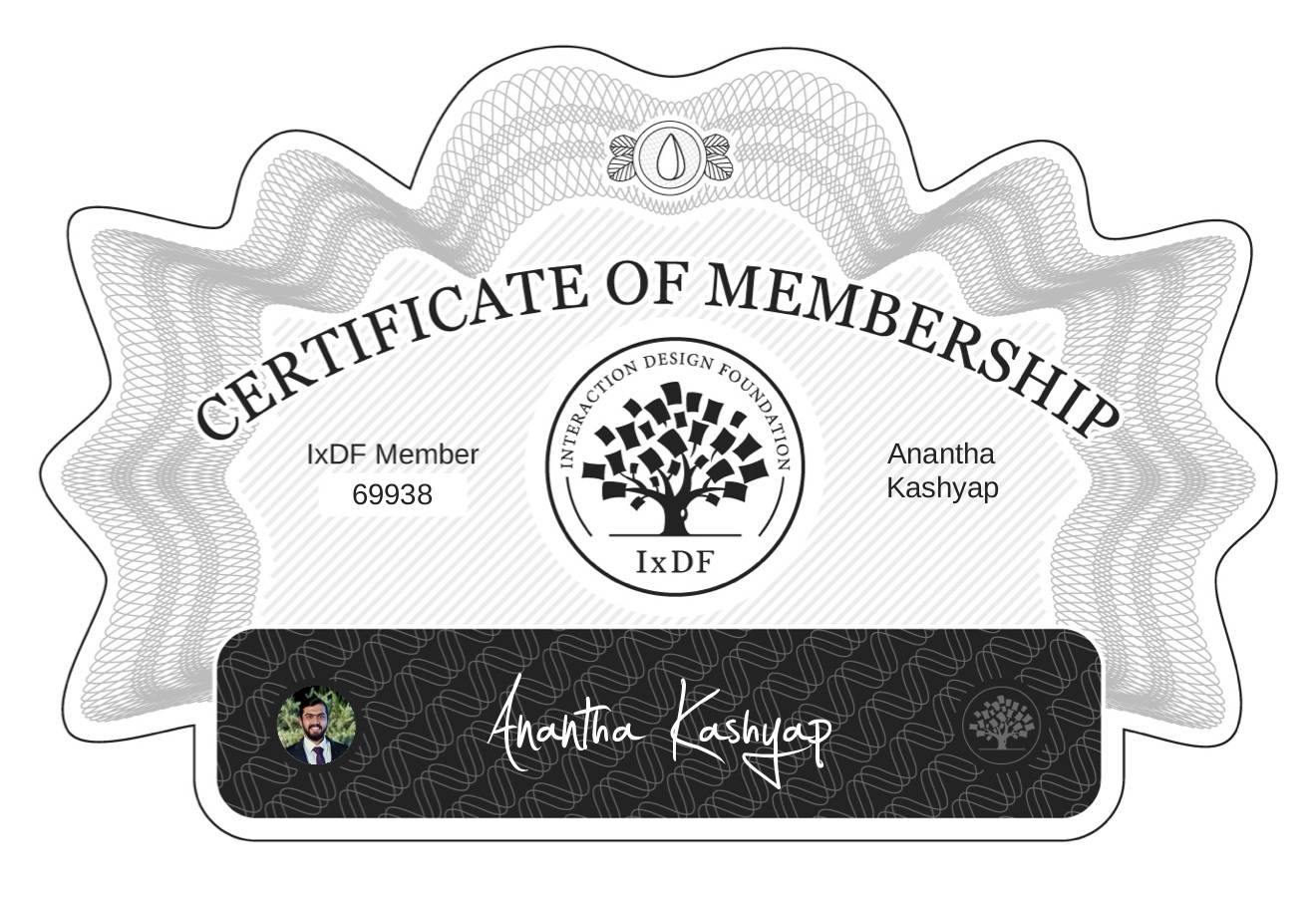 Certificate of Membership – Anantha Kashyap