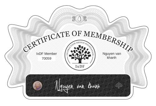Certificate of Membership – Nguyen van khanh