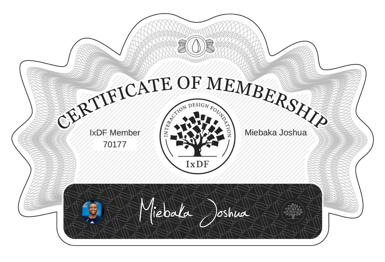 Certificate of Membership – Miebaka Joshua