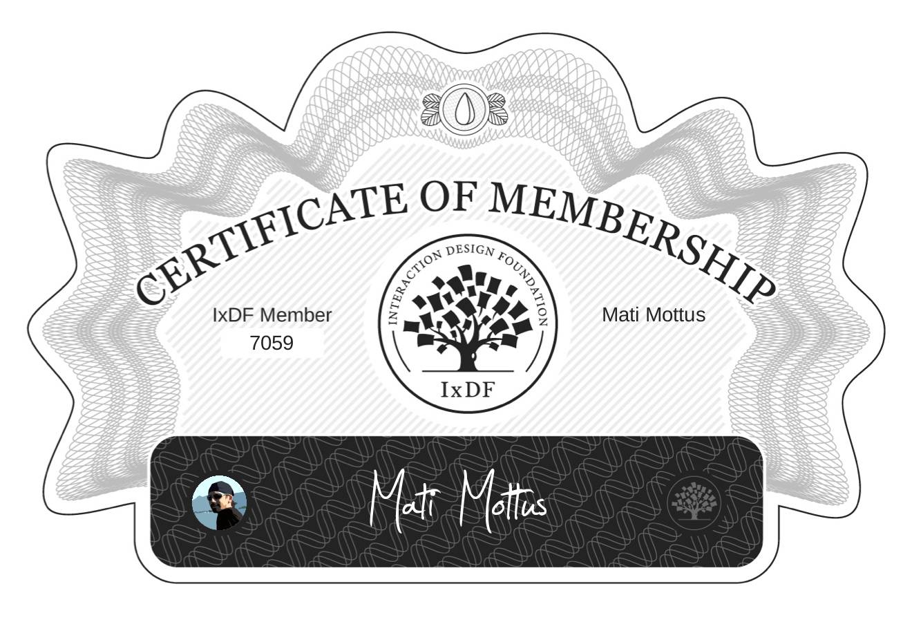Certificate of Membership – Mati Mottus