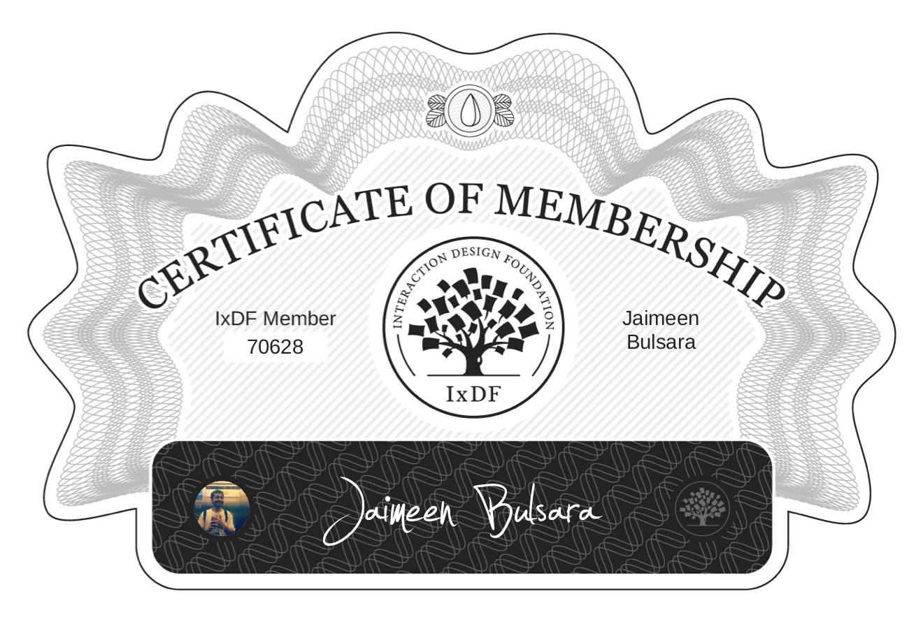 Certificate of Membership – Jaimeen Bulsara