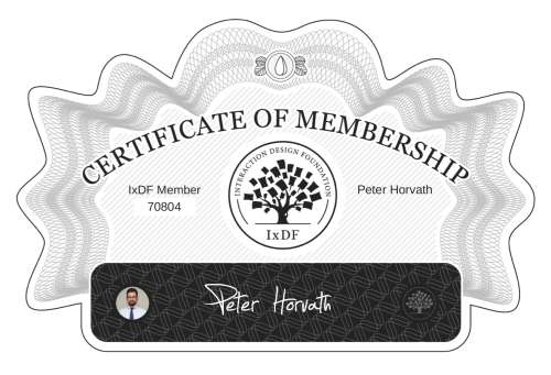 Certificate of Membership – Peter Horvath