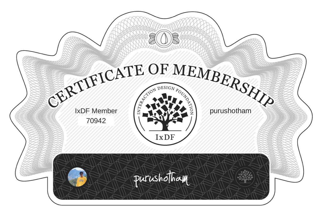 Certificate of Membership – purushotham