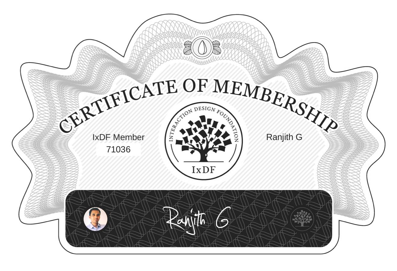 Certificate of Membership – Ranjith G