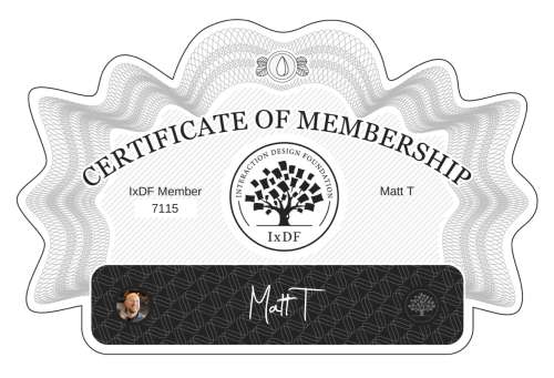 Certificate of Membership – Matt T