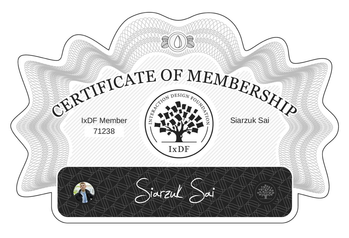 Certificate of Membership – Siarzuk Sai