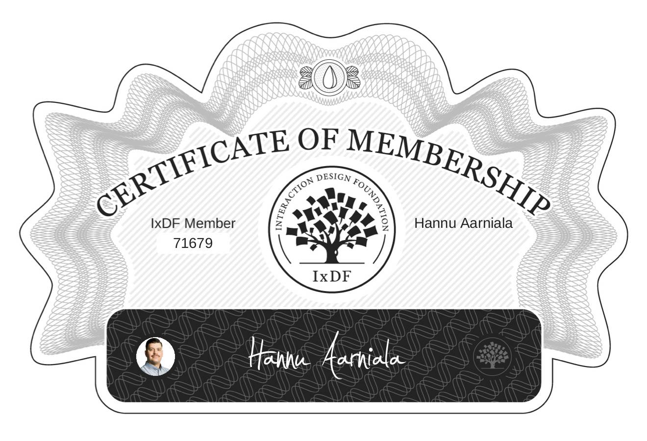 Certificate of Membership – Hannu Aarniala