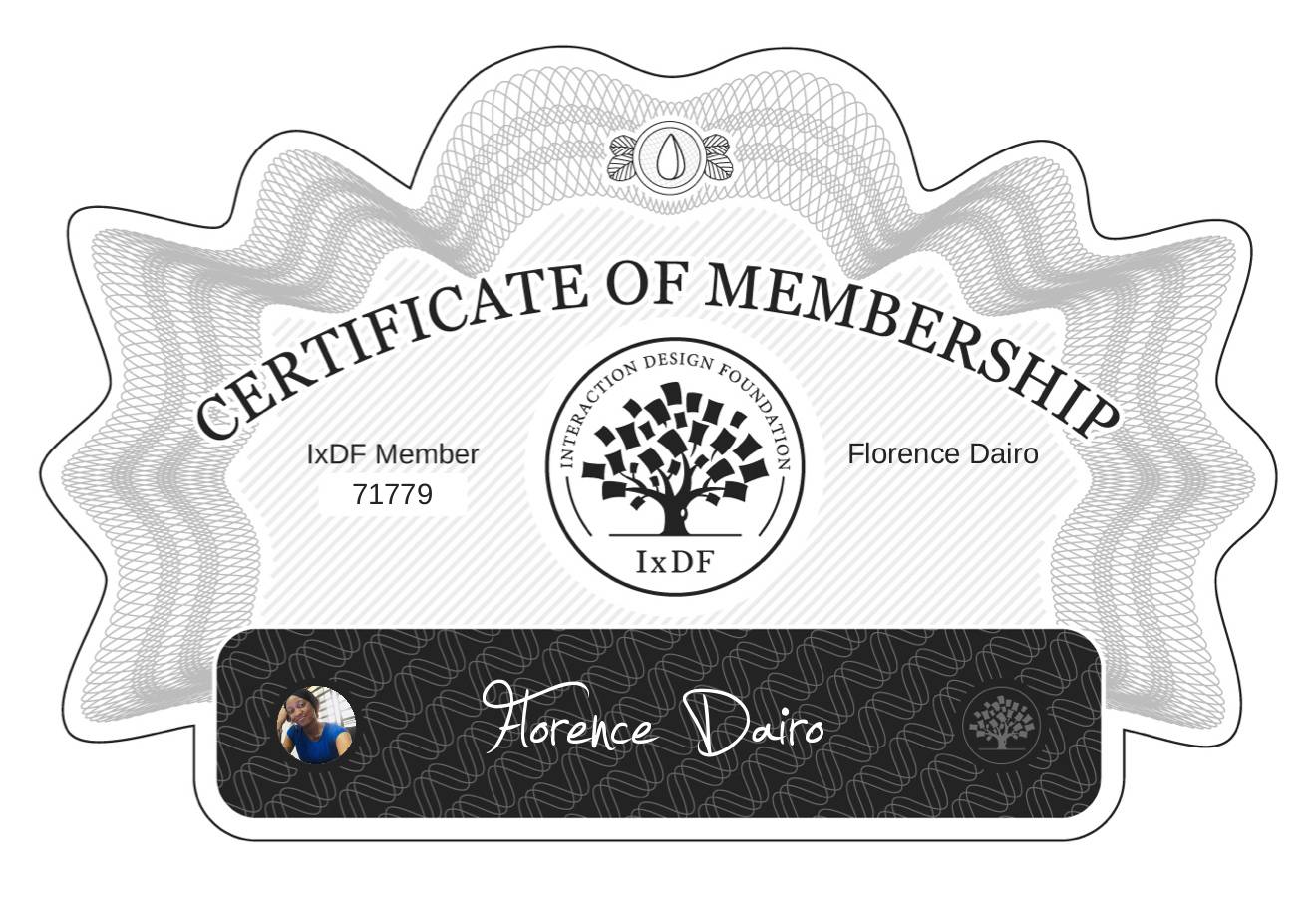 Certificate of Membership – Florence Dairo