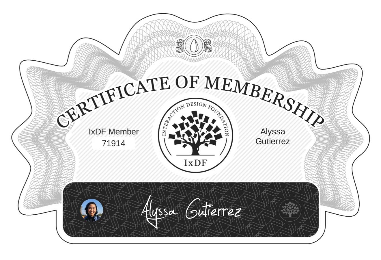 Certificate of Membership – Alyssa Gutierrez