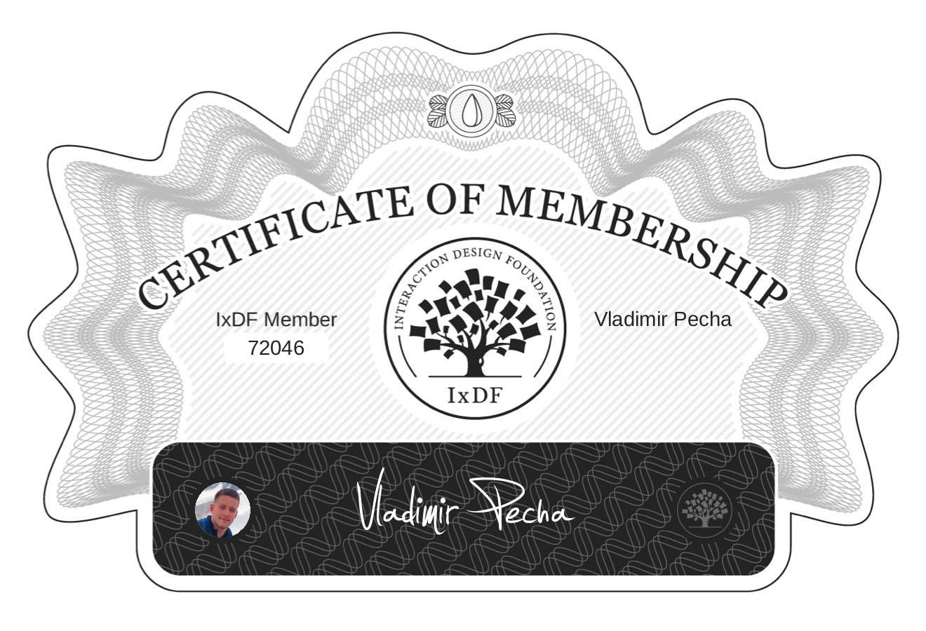 Certificate of Membership – Vladimir Pecha