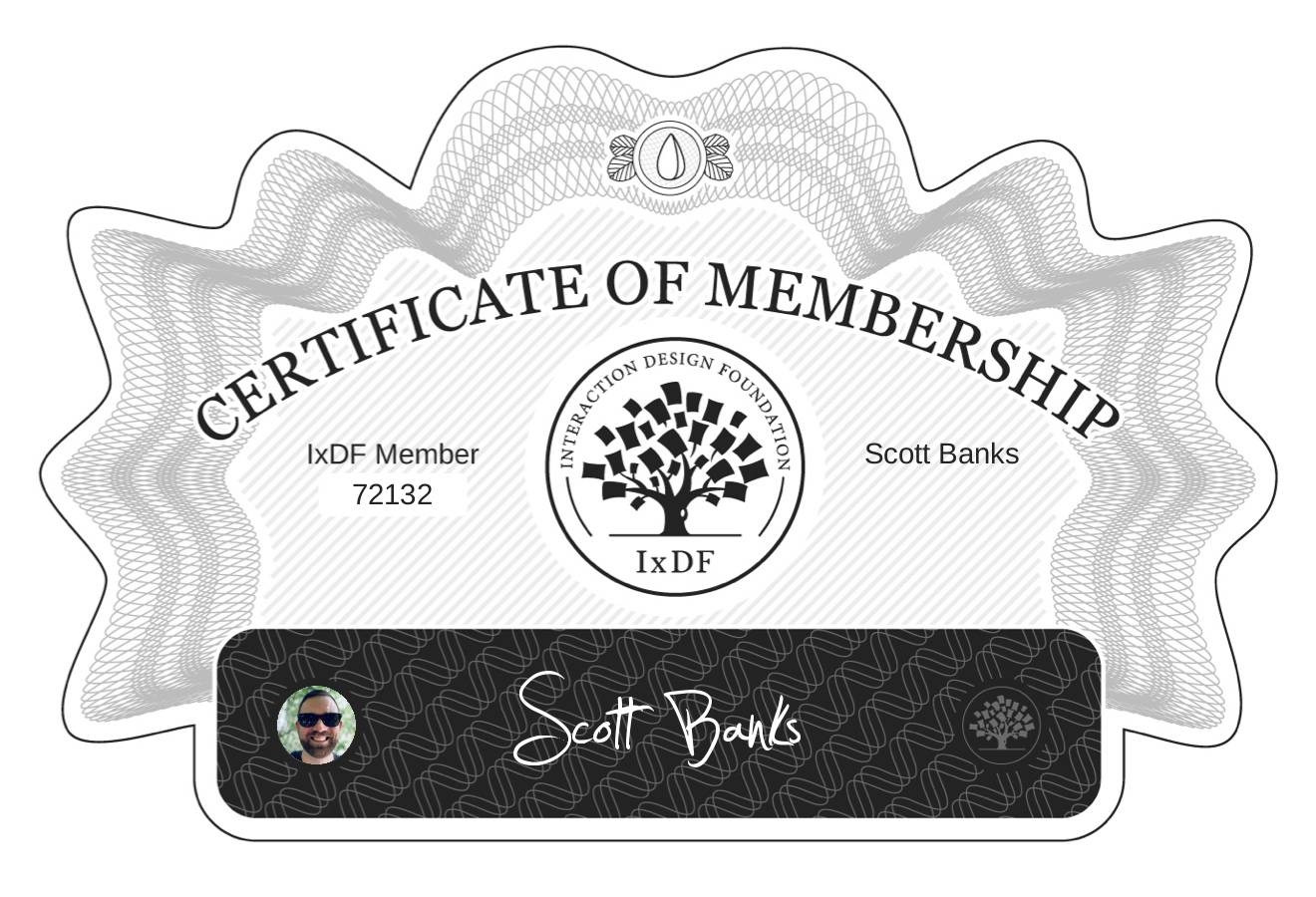 Certificate of Membership – Scott Banks