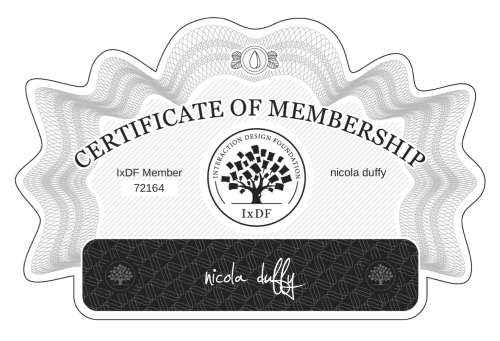 Certificate of Membership – nicola duffy
